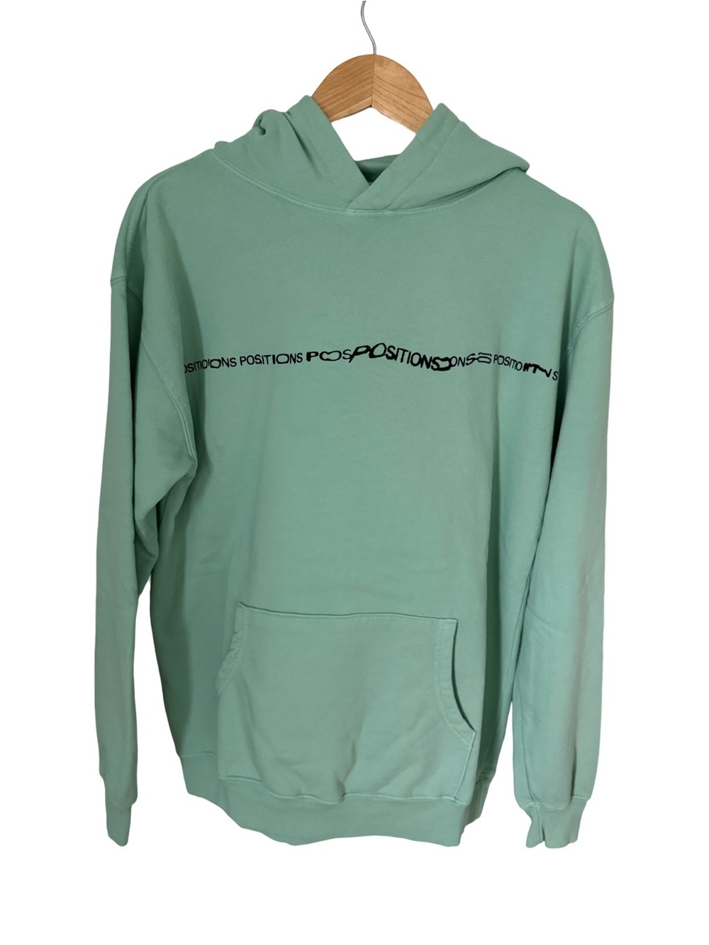 Ariana Grande Positions Graphic Hoodie Sweatshirt Mint Green Size S